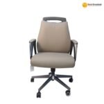 🪑 A 858 Grey – Modern Executive Office Chair | Premium PU Leather Upholstery | Metal Legs | Ergonomic Design - Image 3