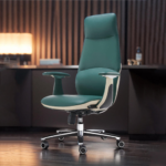 1803 A – Green High-Back Executive Boss Swivel Recliner – Luxury Multifunctional Office Chair with Sliding Mechanism & Ergonomic PU Mesh