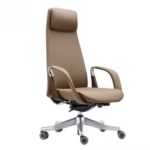 MD2212A Brown High Back CEO Chair – Luxury Ergonomic Executive Office Furniture with Swivel & Armrest