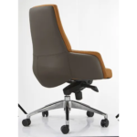 Premium Executive Office Chair 205B – Ergonomic High-Back Chair with Tilt Lock, Aluminum Base & Dual-Tone Upholstery (Orange) - Image 7