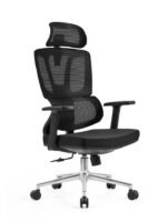 121A Black Ergonomic Office Chair – Mesh Back, Chrome Base & 3D Adjustable Armrests - Image 4