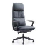 A212-Black Executive Office Chair – High-Density Foam, Leather Upholstery & Chrome Base