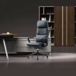 A212-Black Executive Office Chair – High-Density Foam, Leather Upholstery & Chrome Base - Image 3