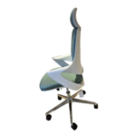 2159A White Frame Green PU Office Chair – Ergonomic Design, Adjustable Features & Modern Aesthetic - Image 5