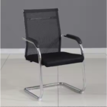 4009-Black Visitor Chair – Breathable Mesh Back, Foam Cushion, Steel Frame & PP Armrest - Image 2