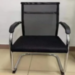 4009-Black Visitor Chair – Breathable Mesh Back, Foam Cushion, Steel Frame & PP Armrest - Image 3