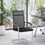 4009-Black Visitor Chair – Breathable Mesh Back, Foam Cushion, Steel Frame & PP Armrest - Image 9