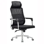 Office Chair 909A – Ergonomic Faux Leather Chair with Recline & Lumbar Support – Black & Gray - Image 8