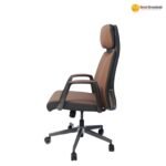 🪑 A 858-1 Brown – Modern Executive Office Chair | Premium PU Leather | Metal Legs | Ergonomic Design - Image 3