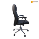 🪑 1988-Black – Modern Design Executive Office Chair | Luxury Swiveling PU Leather Boss Chair | Chrome Base - Image 4