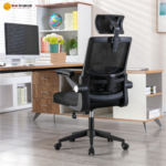 🪑 306A Ergonomic High-Back Office Chair | White Frame & Black Mesh  Modern Style • Adjustable Comfort • Imported Quality - Image 4