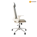 🪑 MD 2202 A – Modern Ergonomic Executive Office Chair | Moulded Foam | White Nylon Frame | Chrome Base with Noiseless Casters - Image 3