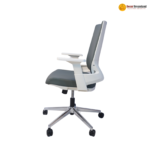 🪑 MD 2202 B – Ergonomic Executive Office Chair | Moulded Foam | White Nylon Frame | Chrome Base with PU Noiseless Casters - Image 3