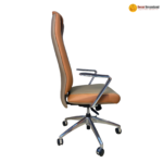 🪑 MD 2210 A – Grey Premium Ergonomic Executive Office Chair | Aluminum Armrest with PU Pad | 4-Position Synchronized Tilt Lock | Moulded Foam Comfort - Image 3