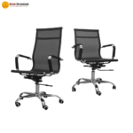 🪑 CK02B Ergonomic Office Chair | Black Mesh & PU with Chrome Base  Breathable Comfort • Modern Design • Reliable Office Seating - Image 3