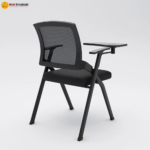 🪑 A124-1 Training / Visitor Chair with Writing Pad | Black Mesh, Fixed Base (Without Wheels)  Functional Design • Space-Saving • Ideal for Training & Waiting Areas - Image 2