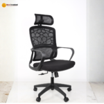 🪑 A140-3 HB Ergonomic High-Back Office Chair | Black Mesh with Foam Seat & Nylon Base  High-Back Support • Breathable Comfort • Durable Office Seating - Image 2