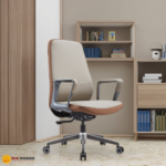 🪑 B-888 Office Chair | Grey PU Leather  Modern Comfort • Strong Metal Legs • Professional Seating