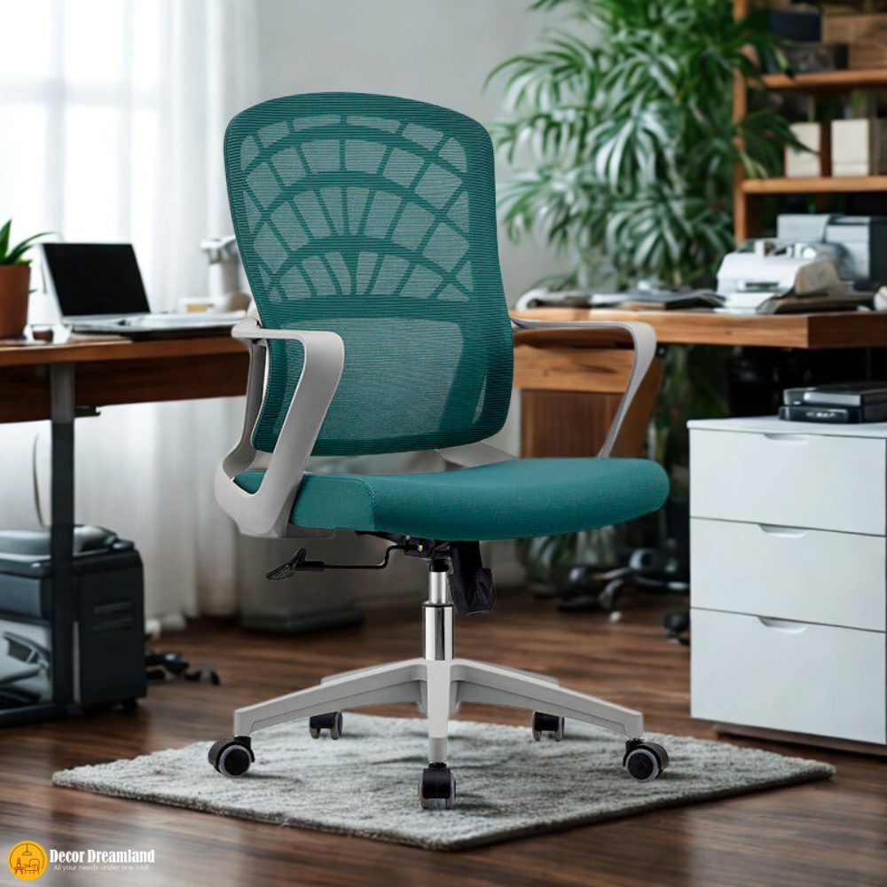 2-89.png 🪑 2356-B Green Ergonomic Office Chair with Breathable Mesh Back, Foam Seat Cushion, Metal Frame & Nylon Base - Image 1