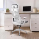 2020A-Gray Mesh Office Chair – Breathable Back, High-Density Cushion, and Chrome Base - Image 9