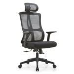 🪑 2326A Mesh Ergonomic Office Chair – Adjustable Headrest, Lumbar Support & Breathable Comfort | Sleek Black Finish
