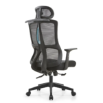 🪑 2326A Mesh Ergonomic Office Chair – Adjustable Headrest, Lumbar Support & Breathable Comfort | Sleek Black Finish - Image 3