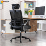 🪑 306A Ergonomic High-Back Office Chair | White Frame & Black Mesh  Modern Style • Adjustable Comfort • Imported Quality - Image 3