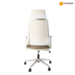 🪑 MD 2202 A – Modern Ergonomic Executive Office Chair | Moulded Foam | White Nylon Frame | Chrome Base with Noiseless Casters - Image 4