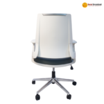🪑 MD 2202 B – Ergonomic Executive Office Chair | Moulded Foam | White Nylon Frame | Chrome Base with PU Noiseless Casters - Image 2