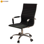 🪑 CK02 PU Ergonomic Office Chair | PU & Mesh with Chrome Base  Modern Comfort • Breathable Support • Durable Office Seating - Image 3