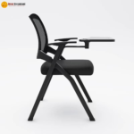 🪑 A124-1 Training / Visitor Chair with Writing Pad | Black Mesh, Fixed Base (Without Wheels)  Functional Design • Space-Saving • Ideal for Training & Waiting Areas - Image 3