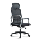 Office Chair 909A – Ergonomic Faux Leather Chair with Recline & Lumbar Support – Black & Gray - Image 4