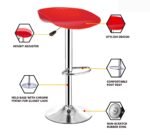 🔴 Modern Height-Adjustable Bar Stool with Chrome Base – Model BC-S5 RED Chrome & Red Bar Chair - Image 6