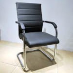 4009-PU Visitor Chair – PU Leather Cantilever Office Guest Chair with Chrome Frame | Black - Image 6
