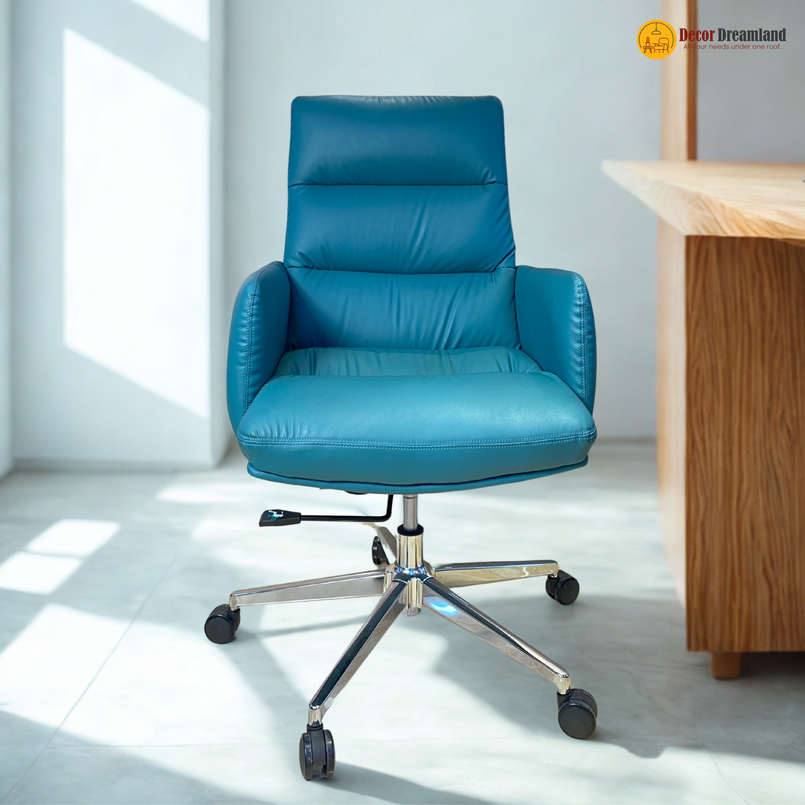 4-1-1.png 8894 B โ Blue Executive Office Chair | Premium Western Leather, Ergonomic Design with Luxury Aircraft Chassis - Image 1