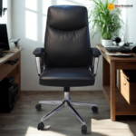 🪑 1988-Black – Modern Design Executive Office Chair | Luxury Swiveling PU Leather Boss Chair | Chrome Base
