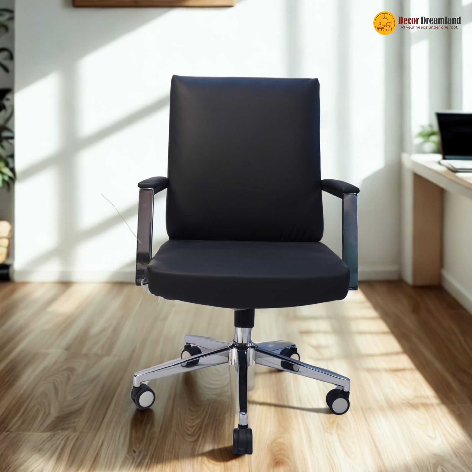 4-13.png ðŠ B100 â Modern & Comfortable Executive Office Leather Chair | Premium Synthetic Leather | Butterfly Mechanism - Image 1