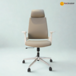 🪑 MD 2202 A – Modern Ergonomic Executive Office Chair | Moulded Foam | White Nylon Frame | Chrome Base with Noiseless Casters