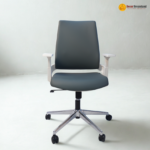 🪑 MD 2202 B – Ergonomic Executive Office Chair | Moulded Foam | White Nylon Frame | Chrome Base with PU Noiseless Casters
