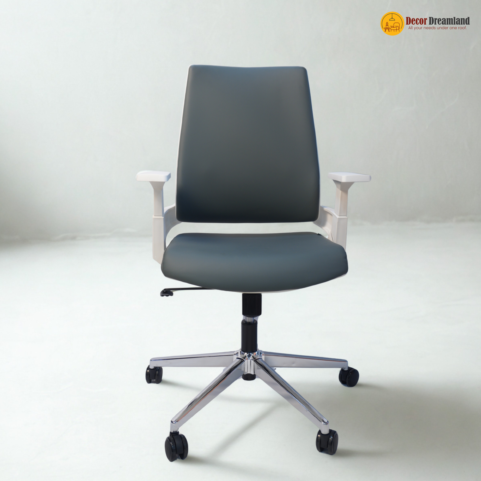 4-19.png πͺ MD 2202 B β Ergonomic Executive Office Chair | Moulded Foam | White Nylon Frame | Chrome Base with PU Noiseless Casters - Image 1