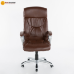 🪑 TYCOON Executive Office Chair | Rich Brown Finish with D-Handle Arm Support - Image 4