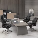🪑 2305 B – Black Leather Executive Office Chair | Ergonomic PU Design | Aluminum Base | Premium Comfort - Image 2