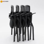 🪑 A124-1 Training / Visitor Chair with Writing Pad | Black Mesh, Fixed Base (Without Wheels)  Functional Design • Space-Saving • Ideal for Training & Waiting Areas - Image 4