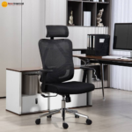 🪑 777 Ergonomic Office Chair | Black Frame & Black Mesh  Headrest & Footrest • Reclining Comfort • Executive Ergonomics - Image 4