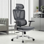 Office Chair A121ST–Grey Adjustable Ergonomic Mesh Chair with Lumbar Support & Modern Design – Black & Gray - Image 2