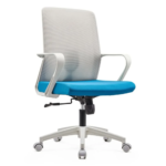 GB93-2 Office Chair – Ergonomic Mid-Back Mesh Chair with Lumbar Support & Blue-Gray Modern Design