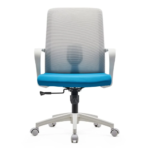 GB93-2 Office Chair – Ergonomic Mid-Back Mesh Chair with Lumbar Support & Blue-Gray Modern Design - Image 5