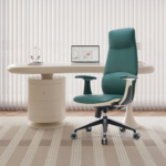 1803 A – Green High-Back Executive Boss Swivel Recliner – Luxury Multifunctional Office Chair with Sliding Mechanism & Ergonomic PU Mesh - Image 4