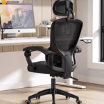 🪑 777 Ergonomic Office Chair | Black Frame & Black Mesh  Headrest & Footrest • Reclining Comfort • Executive Ergonomics