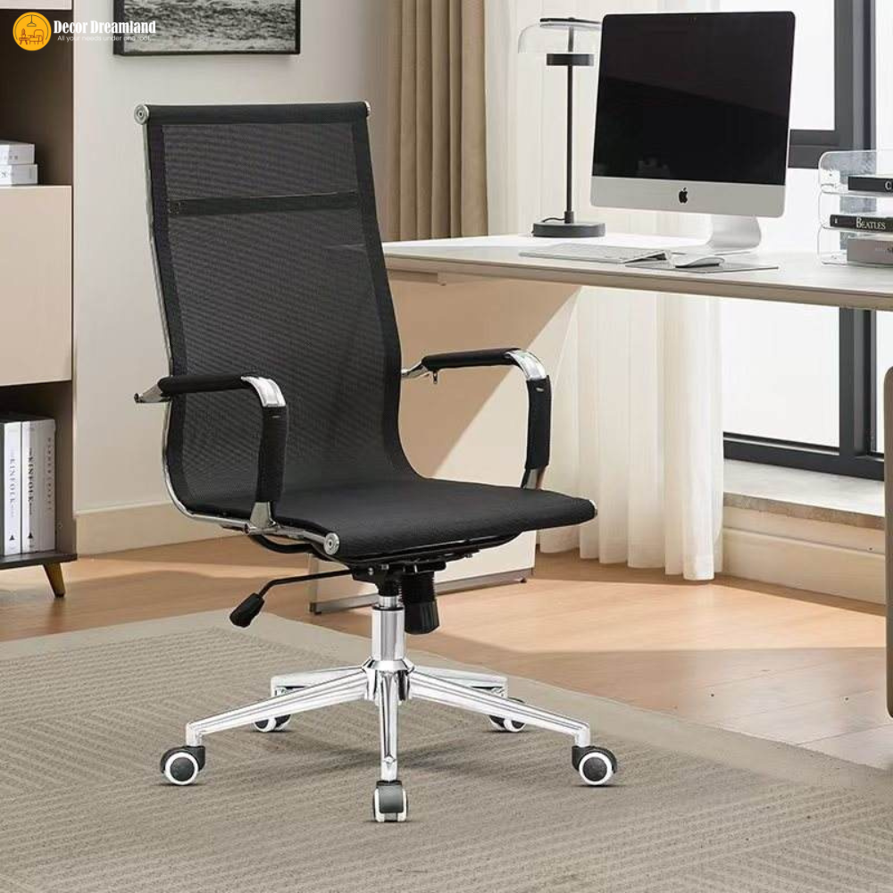 5-6-2.png 🪑 RS-001A SLEEK NET Ergonomic Office Chair | Aluminum Base Minimal Design • Breathable Comfort • Premium Stability - Image 1
